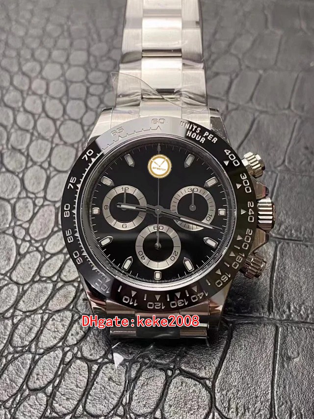 Clean 904L Watch 12.3mm ultra thin ETA Movement CAL.4130 Chronograph Working 40mm Cosmograph black 116500 Ceramic waterproof Automatic mechanical Mens Watches, Box
Clean 904L Watch 12.3mm ultra thin ETA Movement CAL.4130 Chronograph Working 40mm Cosmograph black 116500 Ceramic waterproof Automatic mechanical Mens Watches, Box