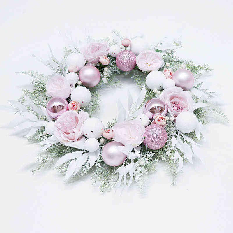 Christmas Wreath - Pink Xmas Ball Theme Wedding/Home/Door/Window/Wall Decor, 2024