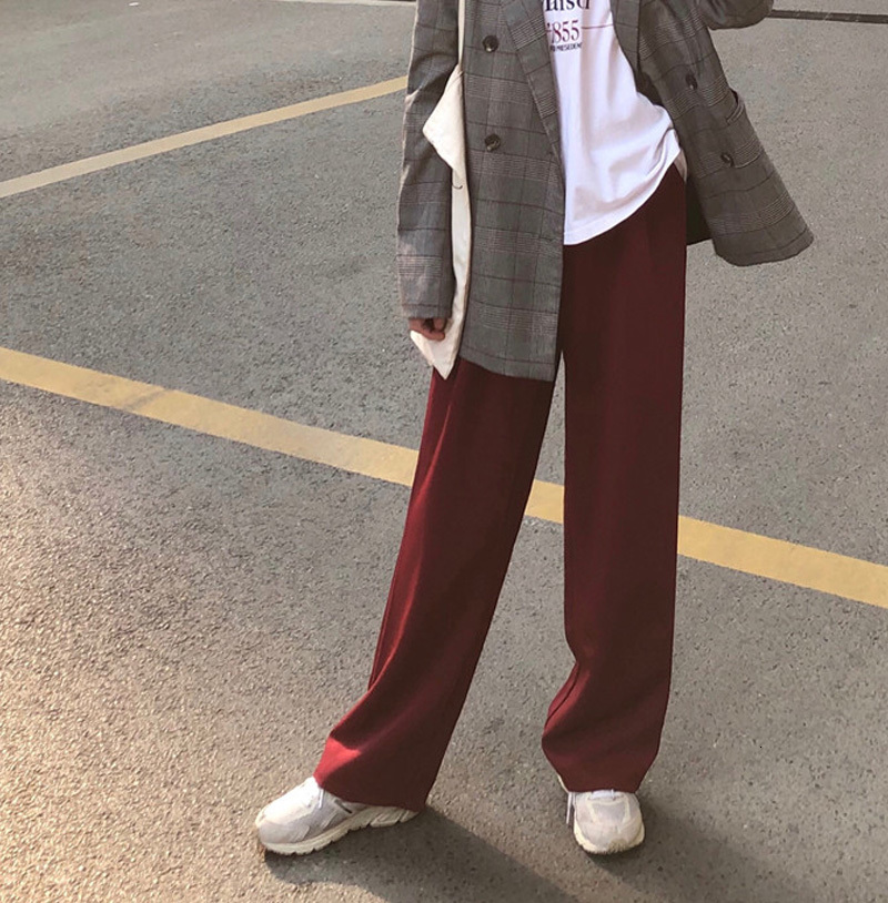2021 New Spring Autumn Wide-leg Straight Casual Suit Pants Vertical Sense Women High Waist Vintage Burgundy Trousers Ydo3
2021 New Spring Autumn Wide-leg Straight Casual Suit Pants Vertical Sense Women High Waist Vintage Burgundy Trousers Ydo3