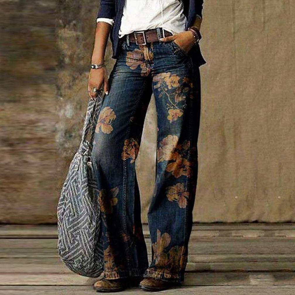 retro high waist womens jean wide leg floral print long loose pants trousers vintage old cowboy western street style, Blue
retro high waist womens jean wide leg floral print long loose pants trousers vintage old cowboy western street style, Blue