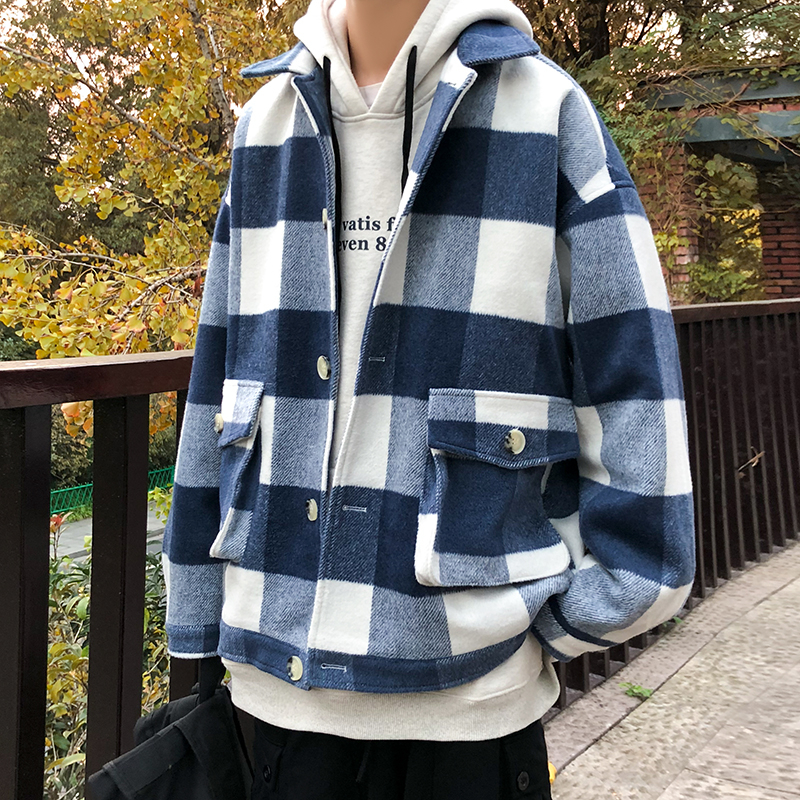 2021 New Korean Plaid Men's Fashion Casual Retro Oversize Men Loose Autumn Winter Short Woolen Coat Mens Overcoat Lkuc, Brown
2021 New Korean Plaid Men's Fashion Casual Retro Oversize Men Loose Autumn Winter Short Woolen Coat Mens Overcoat Lkuc, Brown