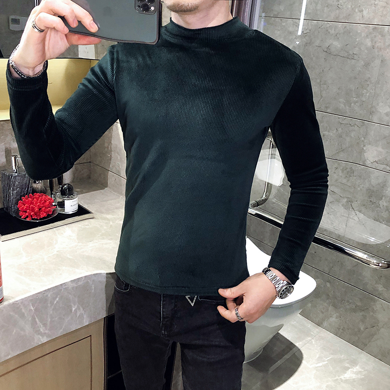 2021 New Mode Autumn Winter t Long Sleeve All Simple Games Fine Fit of Casual Men's Solid Knitted Shirt High Collar Csd2, Dark green.
2021 New Mode Autumn Winter t Long Sleeve All Simple Games Fine Fit of Casual Men's Solid Knitted Shirt High Collar Csd2, Dark green.