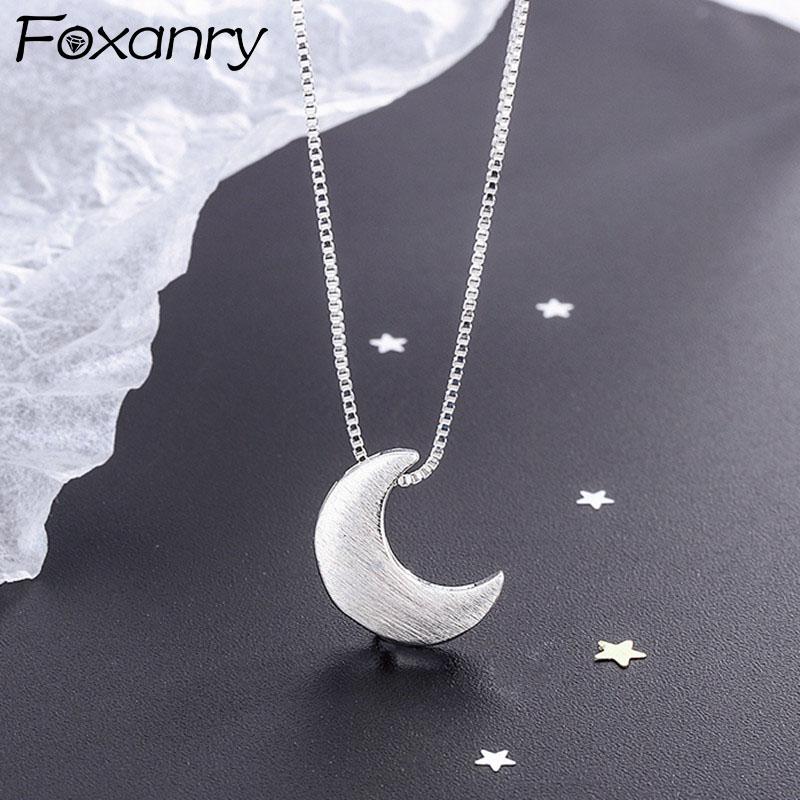 Chains Foxanry 925 Sterling Silver Clavicle Chain Necklace For Women Summer Trend Charming Matte Texture Moon Elegant Party Jewelry
Chains Foxanry 925 Sterling Silver Clavicle Chain Necklace For Women Summer Trend Charming Matte Texture Moon Elegant Party Jewelry