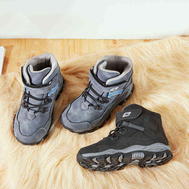 High Quality Boys Martin Boots Autumn Winter Anti-skid Keep Warm Snow Boots Plus Size 28-39 Big Kids Shoes 211108