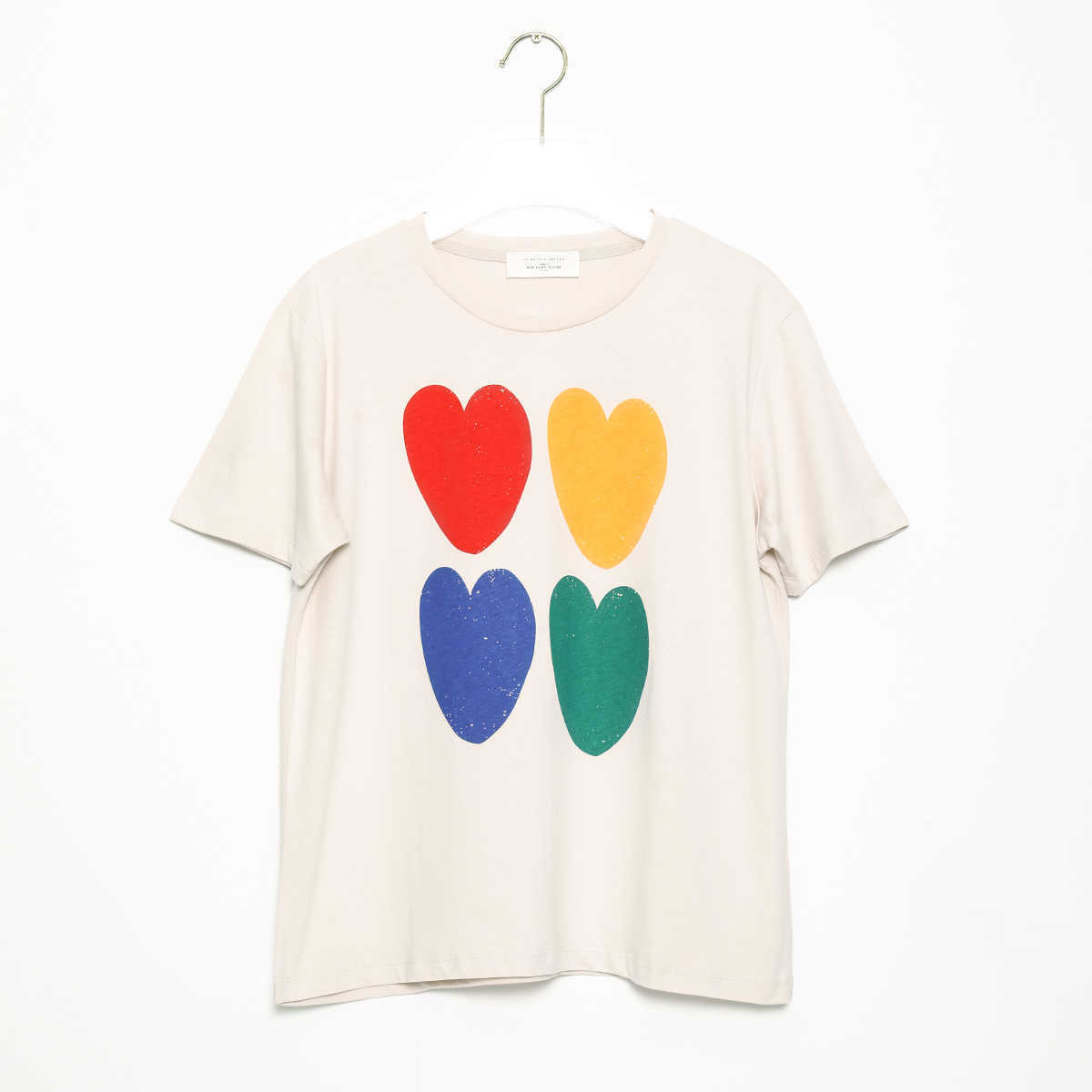 Heart Organic Cotton T shirt Women Short Sleeve O neck Beige Boho Casual Shirts Tops Summer Vintage Printed Tees tshirt X0628