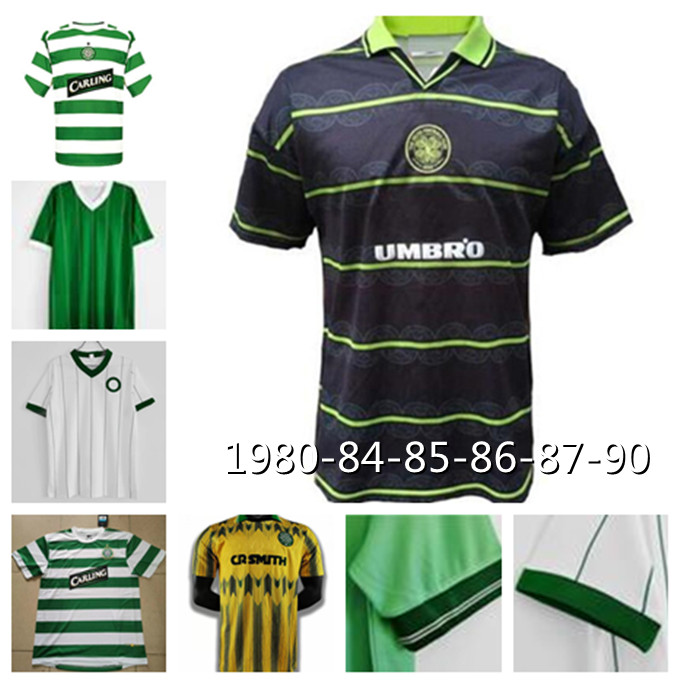 classic Celtic #7 LARSSON 2000 2002 retro 85 86 06 08 91/92 Vintage football shirts away green Gillespie Cascarino thai qualtiy