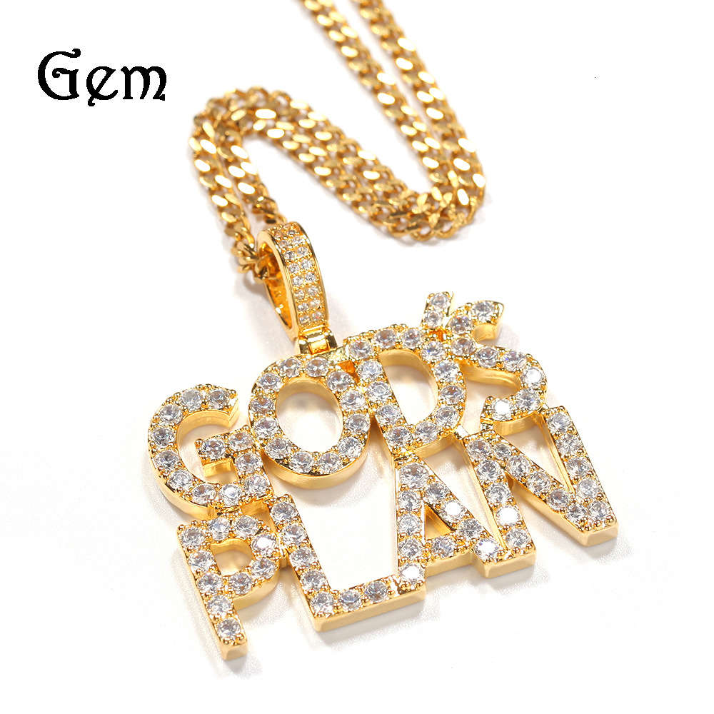 Hip hop zircon letter Pendant godsplan God's plan personalized men's fashion accessories
Hip hop zircon letter Pendant godsplan God's plan personalized men's fashion accessories
