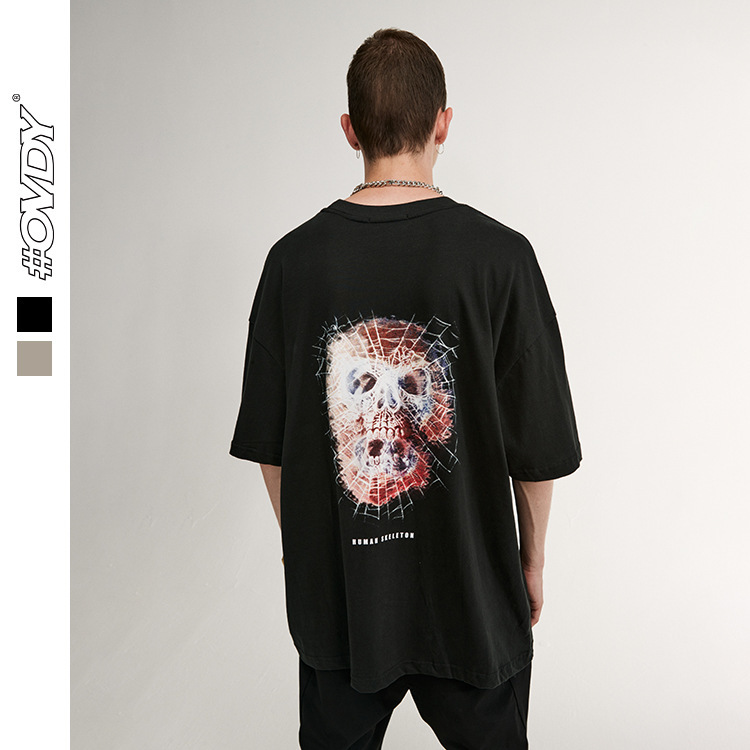 wxwovdy men's 2021 summer new street fashion mh skull print oversize short sve t-shirt for men, White;black
wxwovdy men's 2021 summer new street fashion mh skull print oversize short sve t-shirt for men, White;black