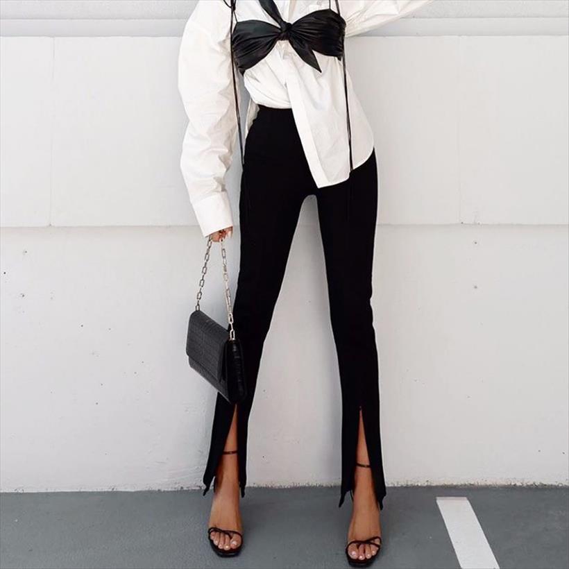 skinny leggings hem split design women capri long high waisted slim hipped open office trousers, Black;white
skinny leggings hem split design women capri long high waisted slim hipped open office trousers, Black;white