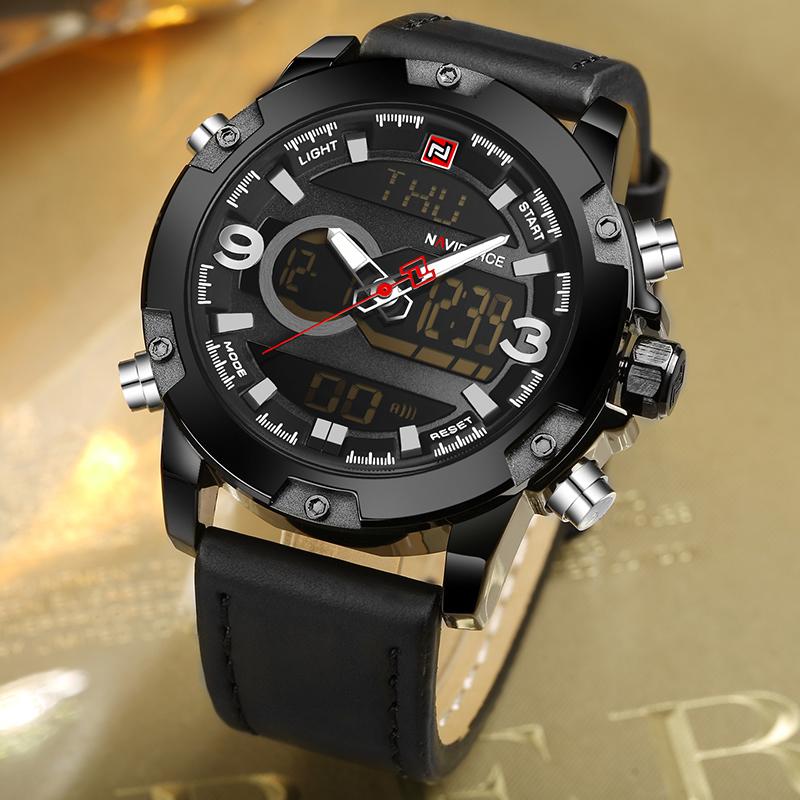 Wristwatches NAVIFORCE Men's Watches Leather Military Sport Quartz Wrist Watch Male Dual Display Waterproof Business Clock Relogio Masculino, Sgygy
Wristwatches NAVIFORCE Men's Watches Leather Military Sport Quartz Wrist Watch Male Dual Display Waterproof Business Clock Relogio Masculino, Sgygy