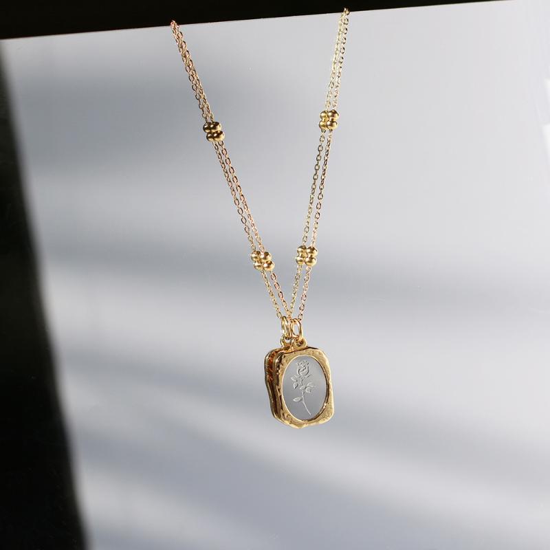 Pendant Necklaces Fashion Necklace Retro Rose Flower Bead Chain Titanium Steel Korean For Female 2021, Silver
Pendant Necklaces Fashion Necklace Retro Rose Flower Bead Chain Titanium Steel Korean For Female 2021, Silver