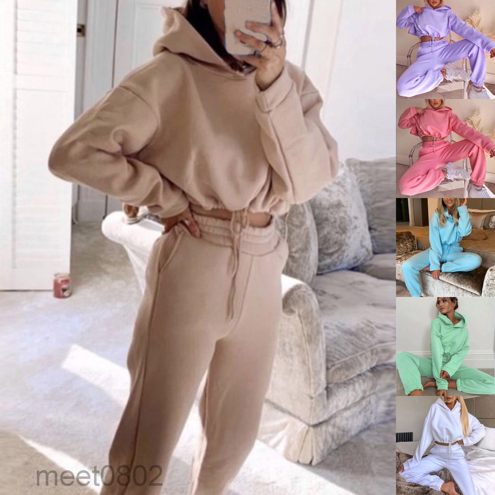 Women's Tracksuits Two Piece Set Casual Fleece Tracksuit Women Winter Outfits Hooded Long Sleeve Hoodie Sport Pants Lady Suit AA2089, Light gray
Women's Tracksuits Two Piece Set Casual Fleece Tracksuit Women Winter Outfits Hooded Long Sleeve Hoodie Sport Pants Lady Suit AA2089, Light gray