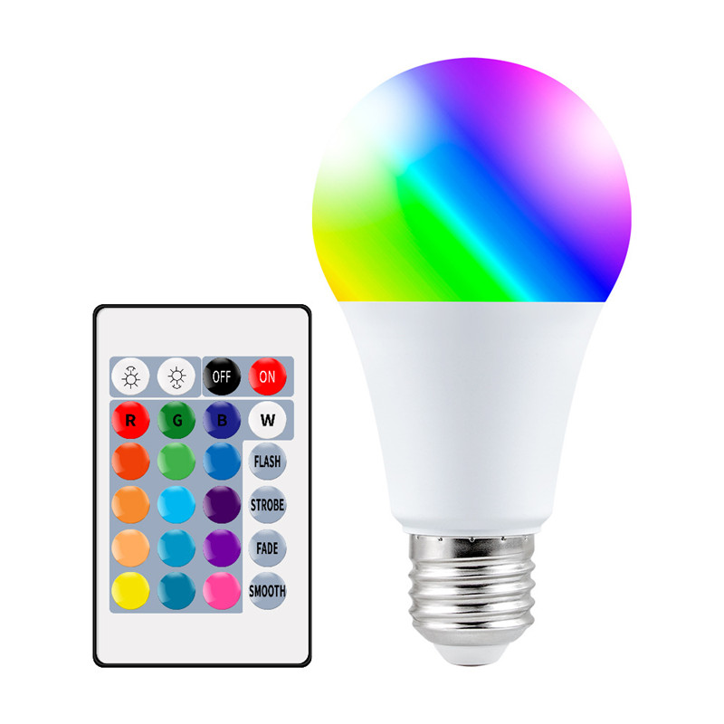220V E27 RGB LED Bulb Lights 5W 10W 15W RGBWW Light 110V LEDs Lampada Changeable Colorful RGBW Lamp With IR Remote Control