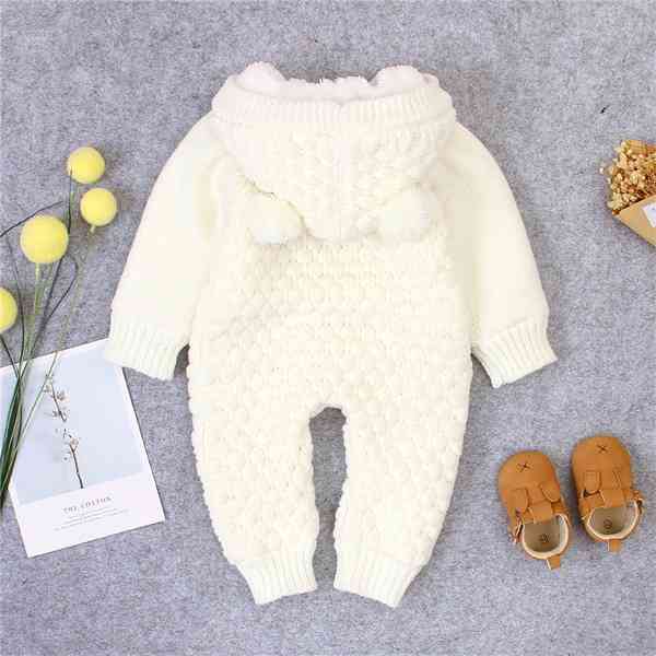 Baby Rompers Knitted Infant Boys Girls Jumpsuits Autumn Winter Soft Warm Thick Newborn Bebes Fleece Overalls 0-24M H0820
