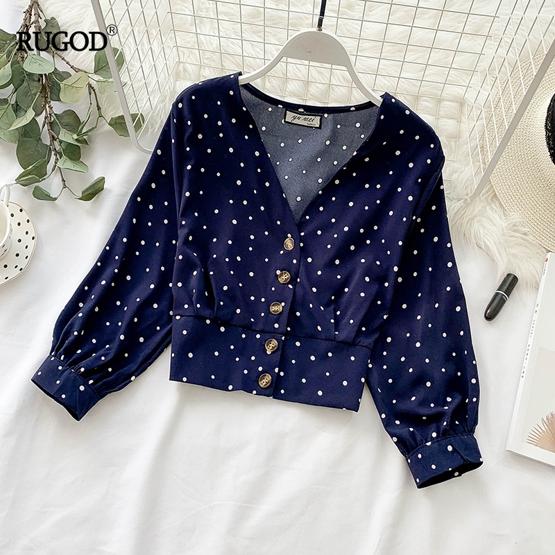 RUGOD Chiffon Women Blouses Single-breasted Elegant Boho Chic Style Summer Tops and Blouses Fashion Modis Blusas Mujer T200321