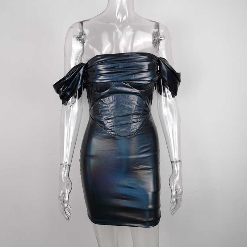 DEAT Women Slim Midi-Dress Slash Neck Sleeveless Arrivals Lady Sexy Temperament Fashion Spring Summer 11D1139 210709