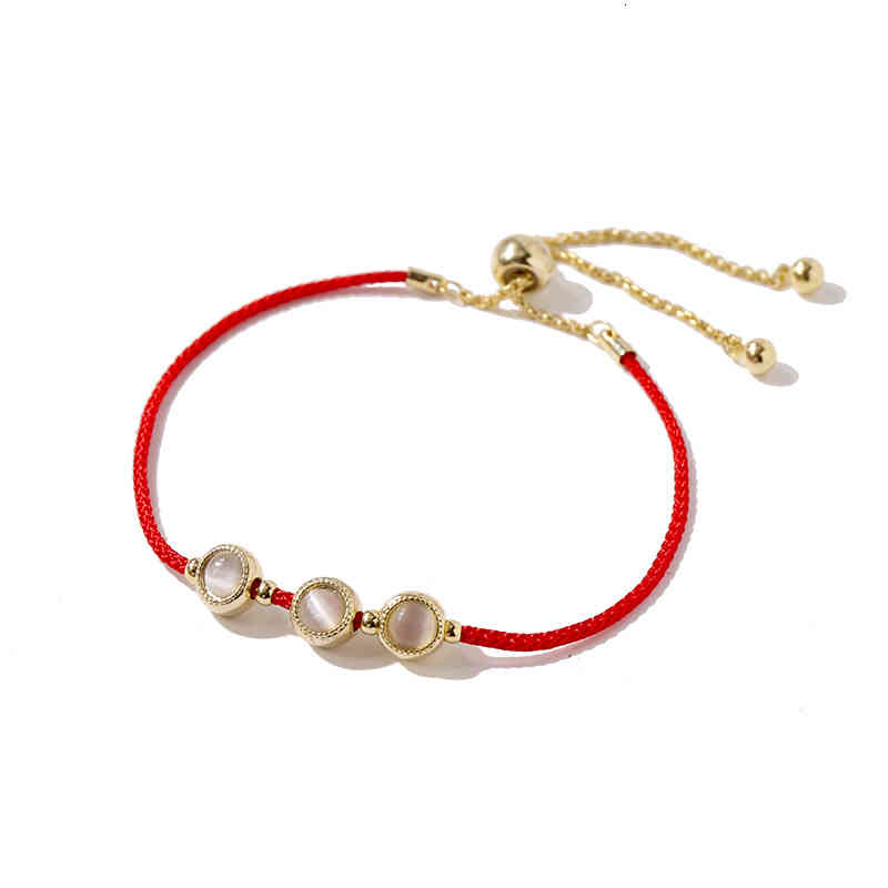 Charm Bracelets 56 Benmingnian Woven Red Rope Korean Version Simple Wind Transfer Bead Glass Beaded Student Best Friend