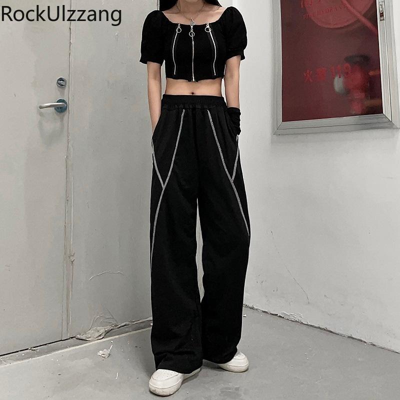 Women's Pants & Capris Bright Line Graphic Black High Waist Loose Straight Pant Women Full Trouser Fashion Streetwear Casual Tracksuit Summe
Women's Pants & Capris Bright Line Graphic Black High Waist Loose Straight Pant Women Full Trouser Fashion Streetwear Casual Tracksuit Summe