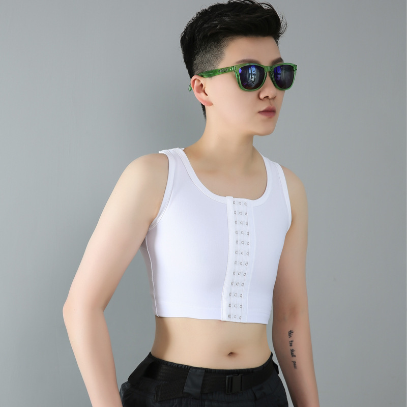 Tomboy Trans Short Chest Binder Vest Flat Breast Slim Shaper FTM Lesbian Breathable Ice Silk Mesh Undershirt Plus Size Tank Tops
