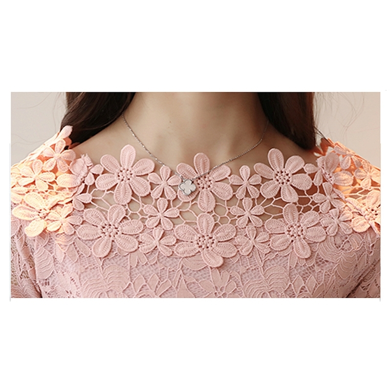 Blouses Woman Blouse Women Black Hollow Lace Blouse Women Tops Long Sleeve Women Shirts Womens Tops And Blouses Blusas C132 210602