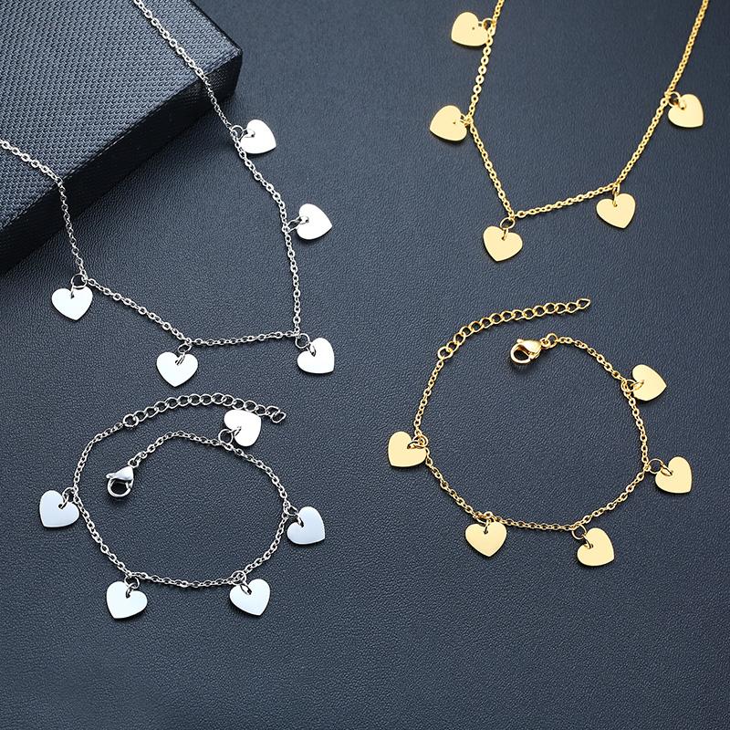 Earrings & Necklace Simple Heart Charm Gold Silver Color Bracelet Jewelry Sets For Women Wholesale Xmas Gifts, As pic
Earrings & Necklace Simple Heart Charm Gold Silver Color Bracelet Jewelry Sets For Women Wholesale Xmas Gifts, As pic