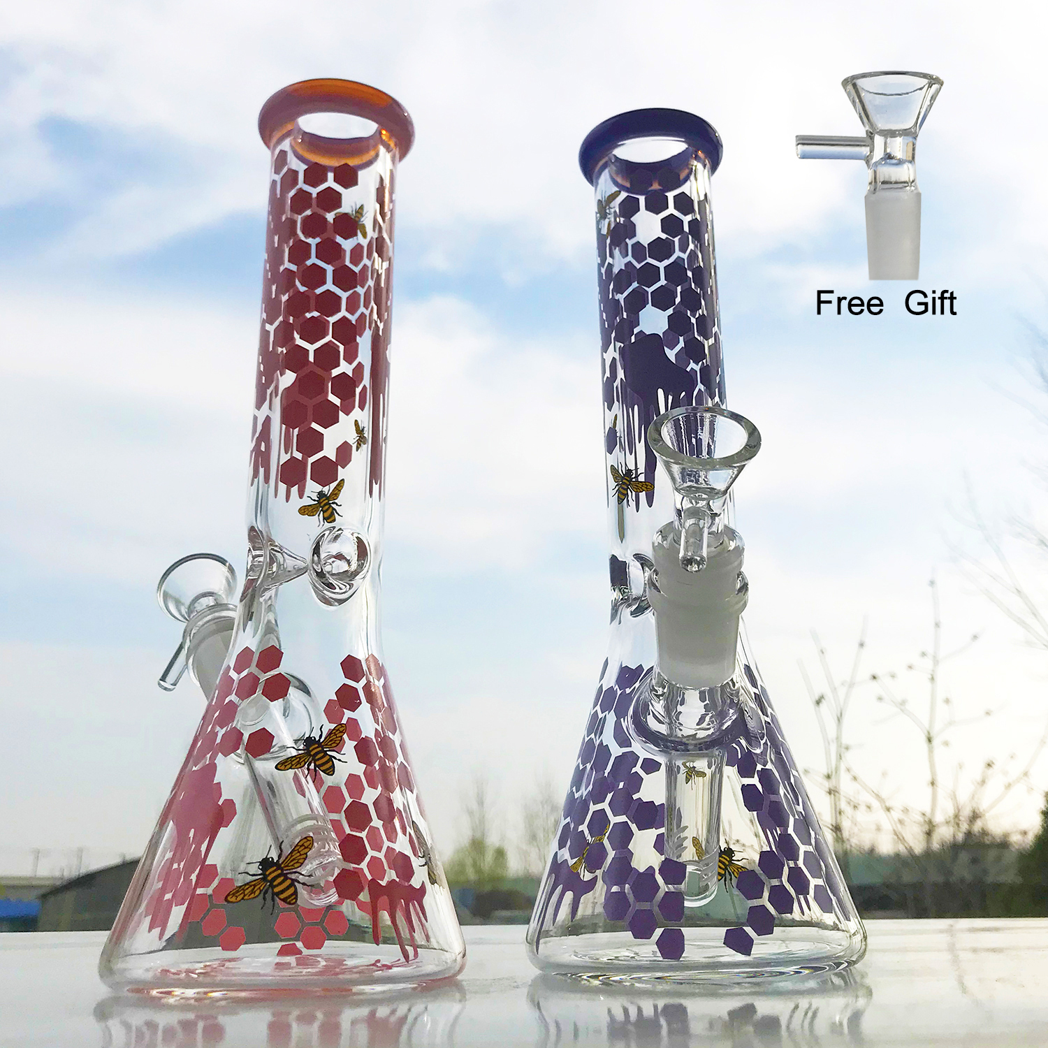 Liya hookahs 10'' Colorful Bee 5MM Thick Beaker Bong Heady Water Pipe Downstem Perc Bubbler glass bongs with 14MM Bowl
Liya hookahs 10'' Colorful Bee 5MM Thick Beaker Bong Heady Water Pipe Downstem Perc Bubbler glass bongs with 14MM Bowl
