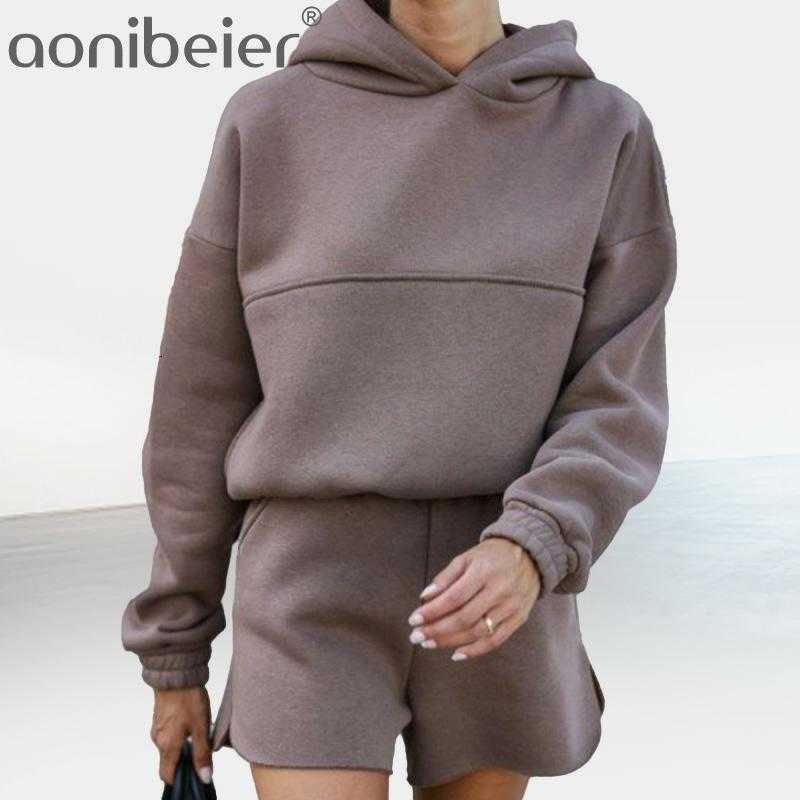 Fleece Tracksuit Women's Suit 2 Pieces Set Hooded Long Sleeve Hoodies Shorts Female Sets Winter Casual Ladies Suits 210604, Pink
Fleece Tracksuit Women's Suit 2 Pieces Set Hooded Long Sleeve Hoodies Shorts Female Sets Winter Casual Ladies Suits 210604, Pink
