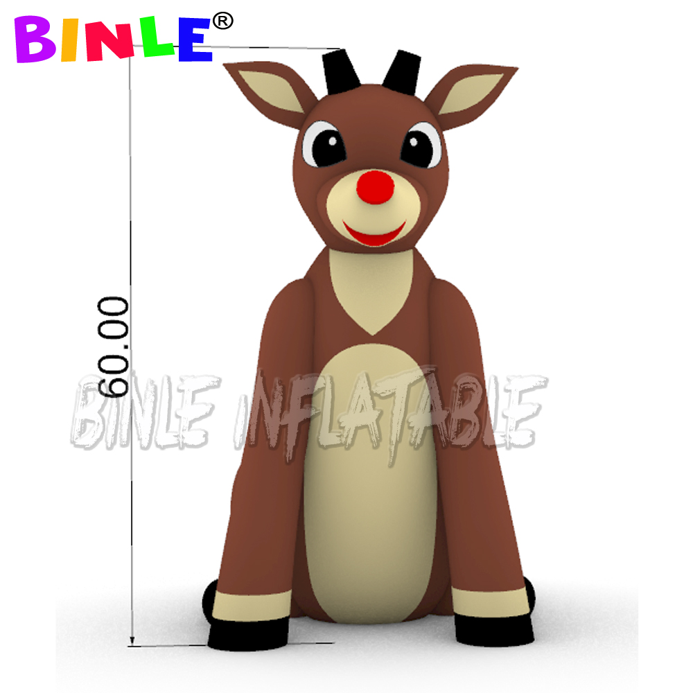 Giant Animated Lovely Inflatable Christmas Rudolph,giant brown Reindeer ornament for farm house yard decoration