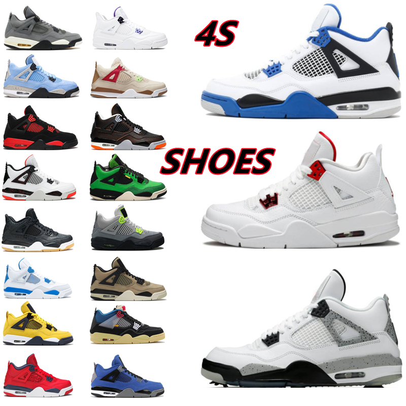 2022 Top Fashion Basketball Shoes 4s Mens University Blue Sail Red Thunder Black Cat Shimmer White Oreo Infrared Desert Moss Men Women, 32
2022 Top Fashion Basketball Shoes 4s Mens University Blue Sail Red Thunder Black Cat Shimmer White Oreo Infrared Desert Moss Men Women, 32