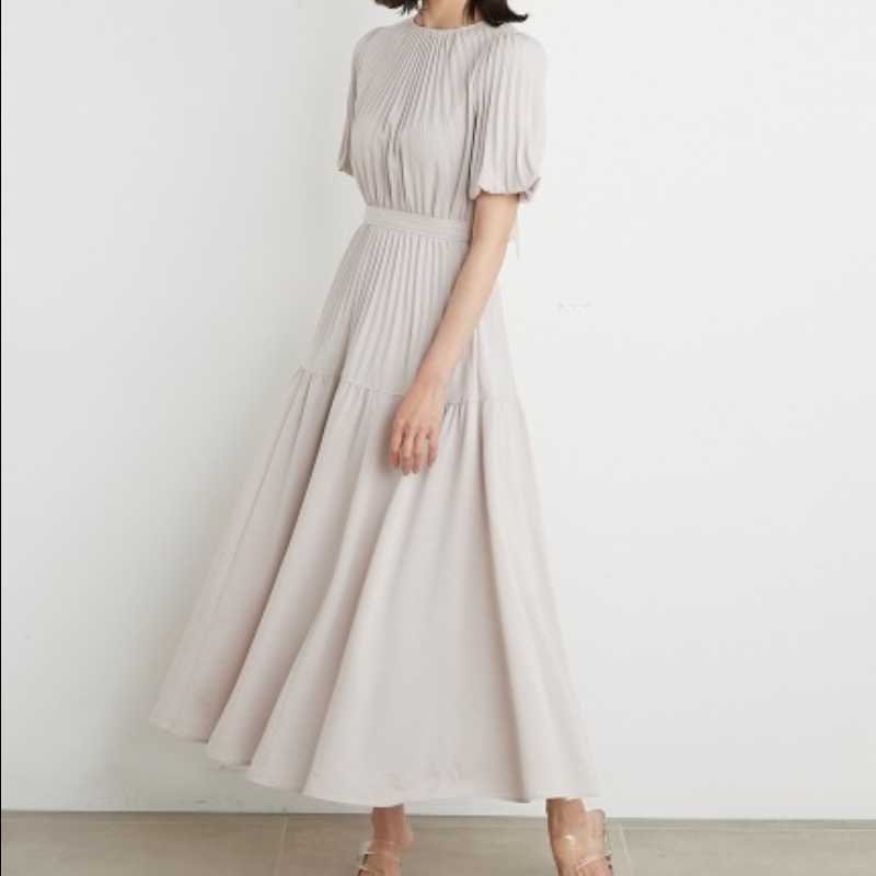 Elegant O Neck Loose Femme Robe Back Bandage Short Sleeve Japan Style Women Dress Slim Waist Casual A Line Vestido De Mujer 210525