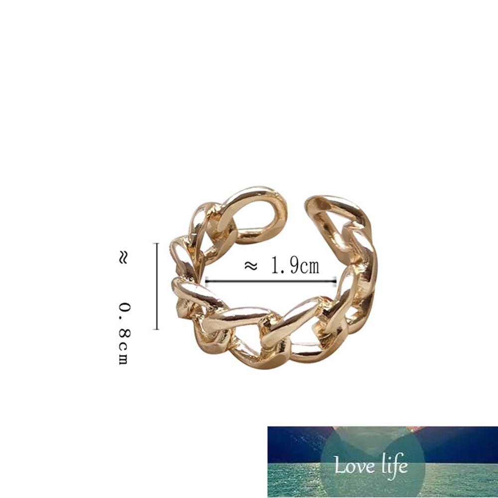 Simple Design Silver Color Metal Chain Open Ring For Women Hiphop Round Hollow Finger Rings Hipster Party Fashion Jewelry A964 Factory price expert de