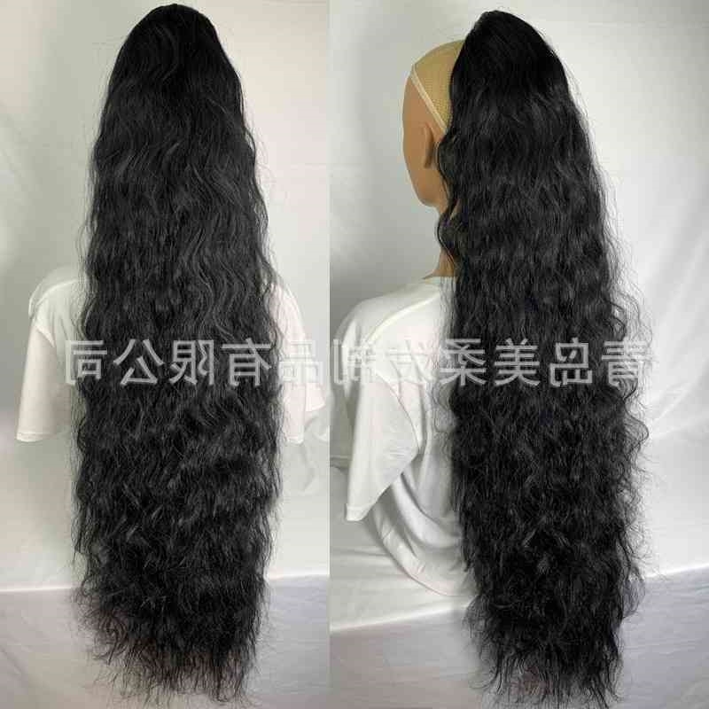 wig long curly 40inch hair drawstring ponytail fluffy corn hot beard horsetail, Black
wig long curly 40inch hair drawstring ponytail fluffy corn hot beard horsetail, Black