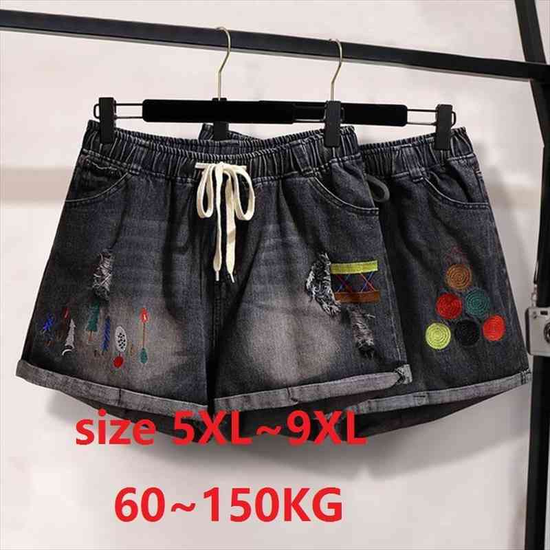 plus size 7xl 8xl women shorts 9xl 100kg 150kg black summer embroidery jeans casual large denim hole short pants, White;black
plus size 7xl 8xl women shorts 9xl 100kg 150kg black summer embroidery jeans casual large denim hole short pants, White;black