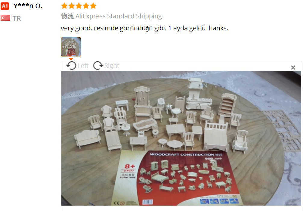 Wooden Doll House Dollhouse Furnitures Jigsaw Puzzle Scale Miniature Models DIY Accessories Factory Price Wholesale 34 Pcs