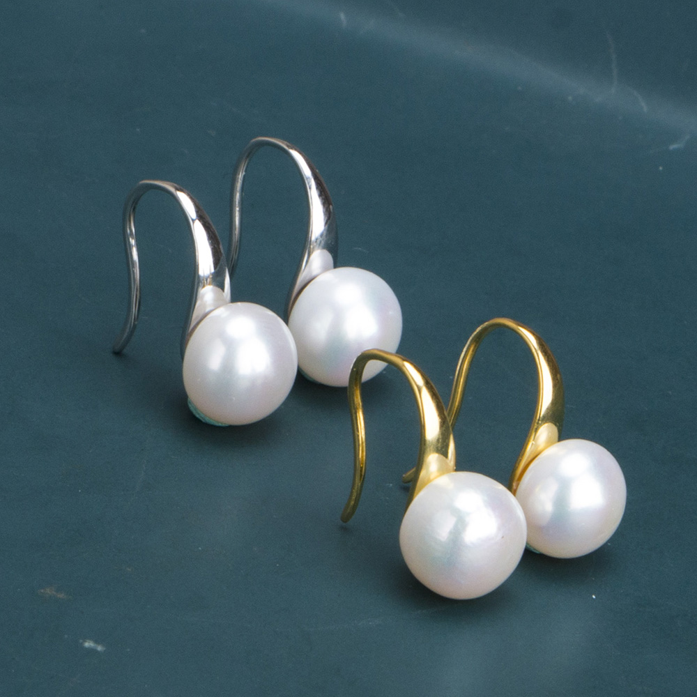 S925 Sterling Silver Pearl Dangle Earring Gold Plated Prevent Allergy Earrings for Women Gril Gift Freshwater Natural Pearls