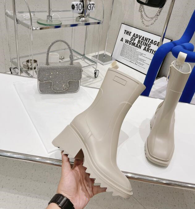 Fashion Trendy PVC Ladies Short Boots Low Heel Square Toe Side Zipper White Khaki Black