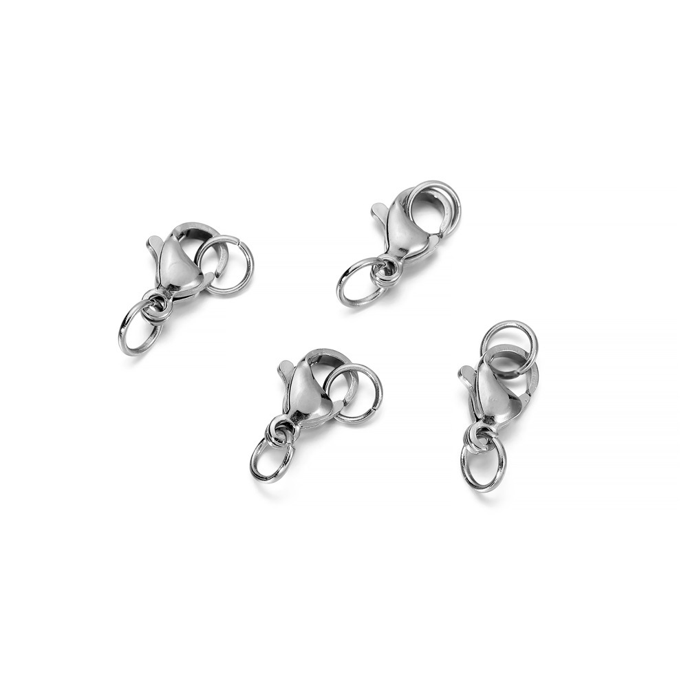 Stainless Steel Clasps silver Plated Lobster Clasp Jump Rings For Bracelet Necklace Chains Jewelry Findings Making