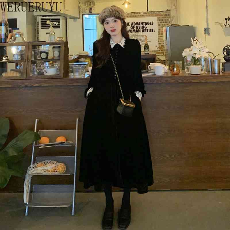 WERUERUYU French Style Lace Vintage Black Velvet Dress Women Autumn Winter Dress Fashion Party Dresses 210608, Photo color
WERUERUYU French Style Lace Vintage Black Velvet Dress Women Autumn Winter Dress Fashion Party Dresses 210608, Photo color