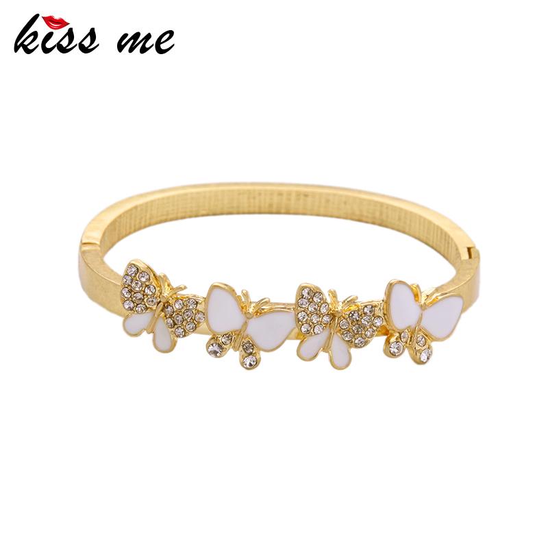 Bangle Kissme Delicate Crystal White Enamel Butterfly Bangles For Women Gold Color Alloy Cuff Bracelets Fashion Jewelry Accessories
Bangle Kissme Delicate Crystal White Enamel Butterfly Bangles For Women Gold Color Alloy Cuff Bracelets Fashion Jewelry Accessories