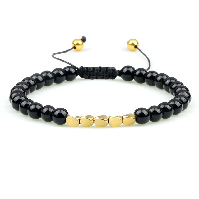 6mm Beaded Bracelets Handmade Copper Beads Tibetan Stone for Women Men Black Lava Tiger Eye Stones Bracelet Chakra Bangle Jewelry