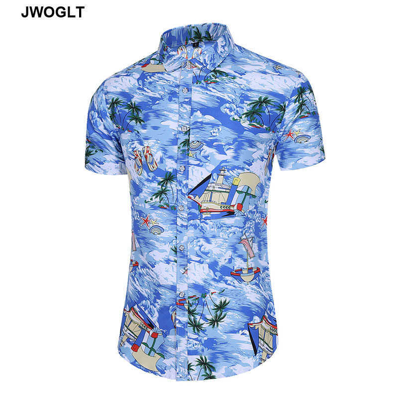 Pack Of 5PC Wholesale US/EU Size Summer Fashion Hawaiian Shirt Floral Printed Short Sleeve Beach Shirts Drop S-2XL 210528