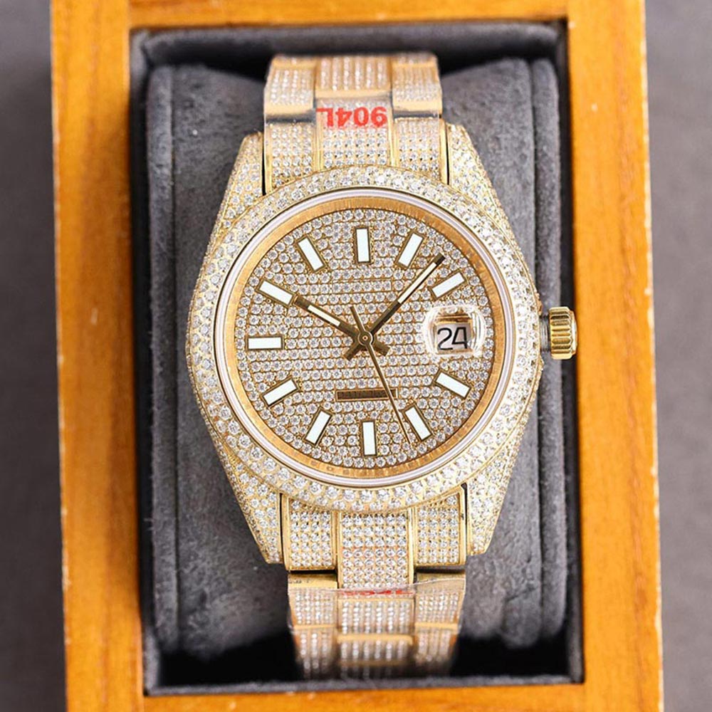Full Diamond Mens Watch Automatic Mechanical Watches 40mm Swarovski Lady Wristwatch Made Of 904L Stainless Steel Montre de Luxe, Customize
Full Diamond Mens Watch Automatic Mechanical Watches 40mm Swarovski Lady Wristwatch Made Of 904L Stainless Steel Montre de Luxe, Customize