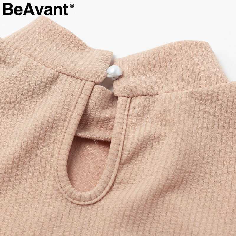 BeAvant Turtleneck women short dress Elegant ruffled lantern sleeve female winter dresses Casual loose ladies autumn vestidos 210709