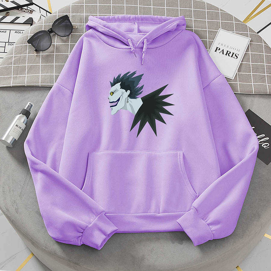 Japanese Anime Death Note Hoodie Men Fleece Sweatshirt Sudadera Ryuk Shinigami Hooded Harajuku Kawaii Sportswear Manga Hoodies 210813