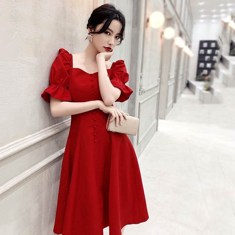 Lady Elegant Square Collar A-line Dresses Exquisite Button Trim Formal Party Dress Burgundy Banquet Gown S-3xl Fljl, White
Lady Elegant Square Collar A-line Dresses Exquisite Button Trim Formal Party Dress Burgundy Banquet Gown S-3xl Fljl, White