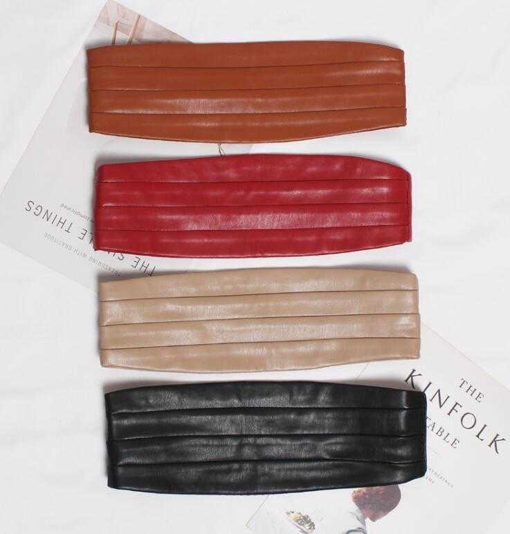 Women's runway fashion pu leather elastic Cummerbunds female Dress coat Corsets Waistband Belts decoration wide belt R1775 CX200722 - view 5