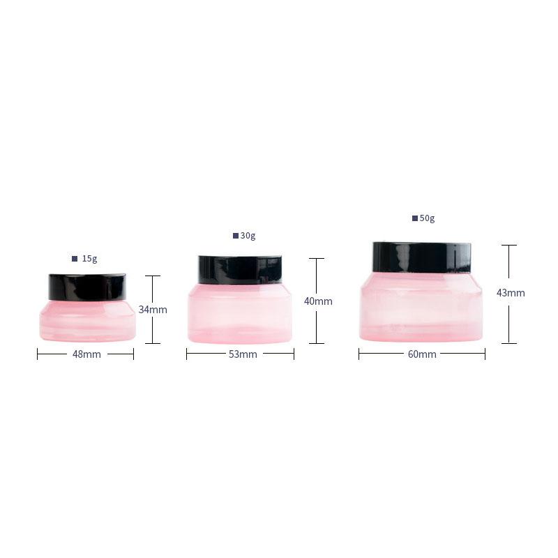 1PCS 15g/30g/50g Empty Pink Glass Cosmetic Facial Cream Bottles Lip Container Jar Sample Vials Travel Amber Makeup Pots