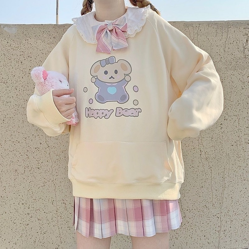 2021 New Deeptown Kawaii Hoodies Outono Inverno Moda Bonito Feminino Manga Longa Urso Impresso Tops Mais Veludo Pulver Wehv, Apricot
2021 New Deeptown Kawaii Hoodies Outono Inverno Moda Bonito Feminino Manga Longa Urso Impresso Tops Mais Veludo Pulver Wehv, Apricot