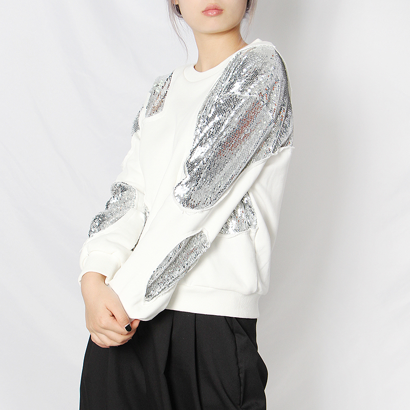 Loose Patchwork Sequin Sweatshirt For Women O Neck Long Sleeve Casual Sweatshirts Female Fashion New Spring Tide, Black
Loose Patchwork Sequin Sweatshirt For Women O Neck Long Sleeve Casual Sweatshirts Female Fashion New Spring Tide, Black