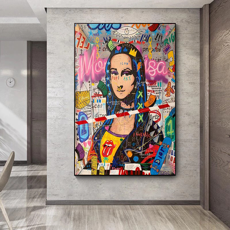 Banksy Graffiti Street Art Collection Follow Your Dream Smile Abstract Canvas Painting Poster Prints Wall Art Picture Home Decor
